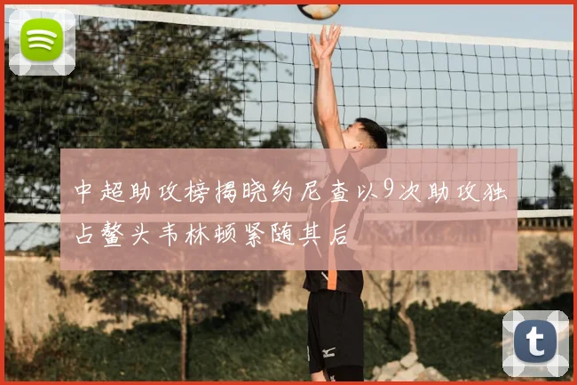 中超助攻榜揭晓约尼查以9次助攻独占鳌头韦林顿紧随其后